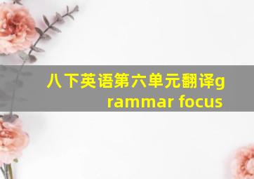 八下英语第六单元翻译grammar focus